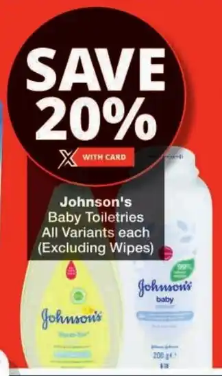 Checkers Johnson's Baby Toiletries All Variants offer