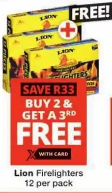 Checkers Lion Firelighters offer