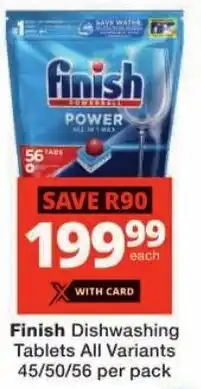 Checkers Finish Dishwashing Tablets All Variants offer