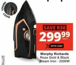 Checkers Morphy Richards Rose Gold & Black Steam Iron offer
