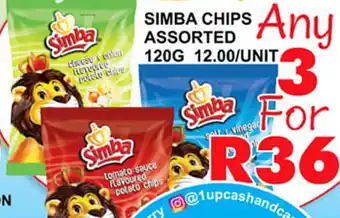 1UP Simba Chips Assorted 120g 12.00/Unit (3pcs) offer