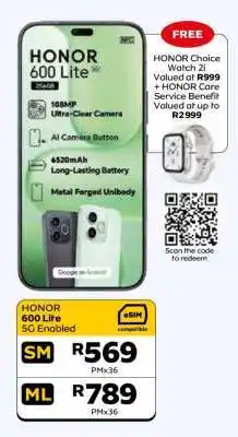 MTN HONOR 600 Lite 5G Enabled offer