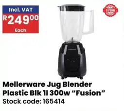 Africa Cash and Carry Mellerware Jug Blender Plastic Blk 300w Fusion offer
