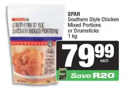 Spar SPAR Southern Style Chicken Mixed Portions or Drumsticks offer