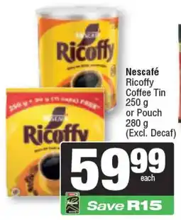 Spar Nescafé Ricoffy Coffee Tin or Pouch offer