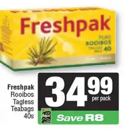 Spar Freshpak Rooibos Tagless Teabags offer