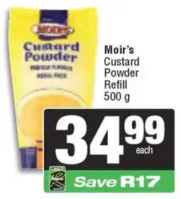 Spar Moir's Custard Powder Refill offer