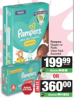 Spar Pampers Diapers or Pants Value Pack Assorted offer