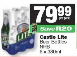 Spar Castle Lite Beer Bottles NRB offer