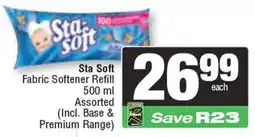 Spar Sta Soft Fabric Softener Refill Assorted offer