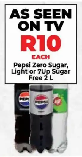 Pepsi Zero Sugar, Light or 7Up Sugar Free