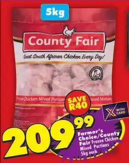 Shoprite Farmer's Choice/ County Fair Frozen Chicken. Mixed Portions offer