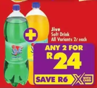 Shoprite Jive Soft Drink All Variants offer