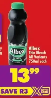 Shoprite Albex Thin Bleach All Variants offer