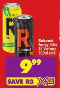Shoprite Reboost Energy Drink All Variants offer