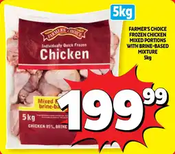 Usave Farmer's choice frozen chicken mixed portions with brine-based mixture offer