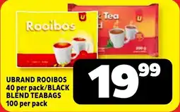 Usave Ubrand rooibos/ black blend teabags offer