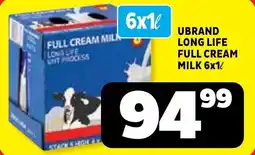 Usave Ubrand long life full cream milk offer