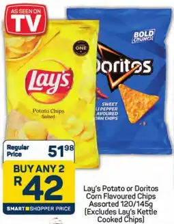 Pick n Pay Hypermarket Lay's Potato or Doritos Corn Flavoured Chips Assorted offer