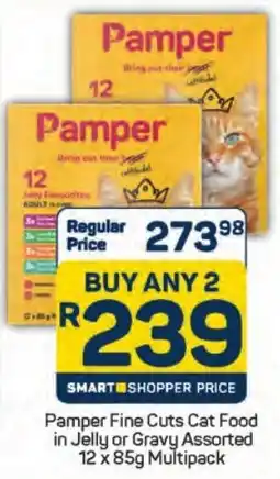 Pick n Pay Hypermarket Pamper Fine Cuts Cat Food in Jelly or Gravy Assorted Multipack offer