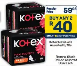 Pick n Pay Hypermarket Kotex Maxi Pads Assorted offer