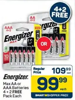 Pick n Pay Hypermarket Energizer Max AA or AAA Batteries offer