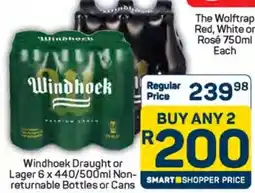 Pick n Pay Hypermarket Windhoek Draught or Lager Non-returnable Bottles or Cans offer