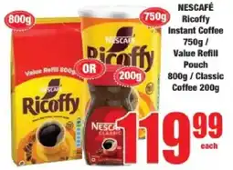 Boxer Nescafé Ricoffy Instant Coffee/ Value Refill Pouch/ Classic Coffee offer