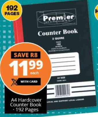 Checkers A4 Hardcover Counter Book 192 Pages offer