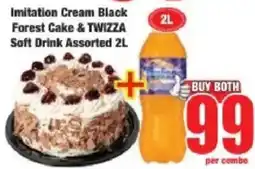 Boxer Imitation Cream Black Forest Cake & Twizza Soft Drink Assorted offer