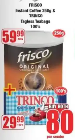 Boxer Frisco Instant Coffee & Trinco Tagless Teabags offer
