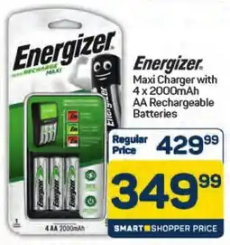 Pick n Pay Hypermarket Energizer Maxi Charger with 4 x 2000mAh AA Rechargeable Batteries offer
