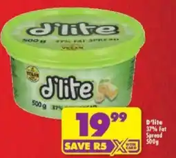 Shoprite D'lite 37% Fat Spread offer