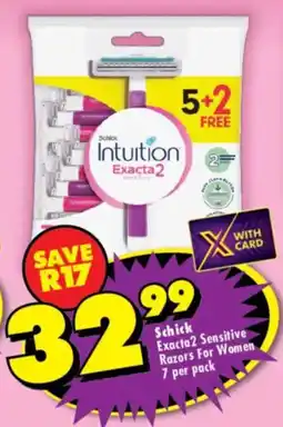 Shoprite Schick Exacta2 Sensitive Razors For Women offer
