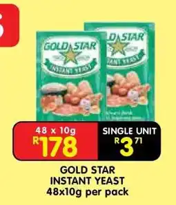 Shoprite GOLD STAR INSTANT YEAST 48x10g per pack offer