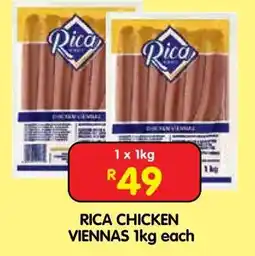 Shoprite RICA CHICKEN VIENNAS 1kg each offer