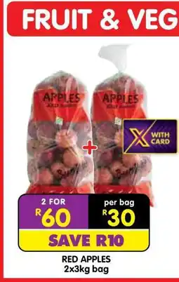 Shoprite RED APPLES 2x3kg bag offer