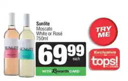 Spar Tops Sunlite Moscato White or Rosé offer