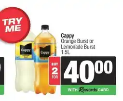 Spar Tops Cappy Orange Burst or Lemonade Burst offer