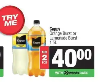 Cappy Orange Burst or Lemonade Burst