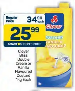 Pick n Pay Clover Bliss Double Cream or Vanilla Flavoured Custard 1kg Each offer