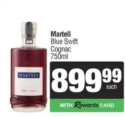 Spar Tops MARTELL BLUE SWIFT COGNAC 750ml offer