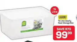Pick n Pay Hypermarket ADDIS 15 Litre Clearly Neat Storage Box offer