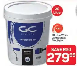 Pick n Pay Hypermarket 20 Litre White Contractors PVA Paint offer