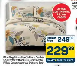 Pick n Pay Hypermarket Blue Sky Microfibre 3-Piece Double Comforter offer