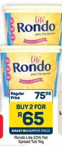 Pick n Pay Hypermarket Rondo Lite 20% Fat Spread Tub 1kg offer