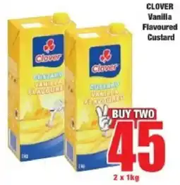 Boxer Clover vanilla flavoured custard offer