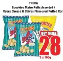 Boxer Truda spookies maize puffs assorted flyers cheese & chives flavoured puffed cor offer