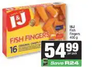 Spar I&J Fish Fingers-400g Per Pack offer