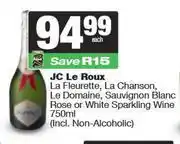Spar Jc Le Roux La Fleurette,La Chanson,Le Domaine,Sauvignon,Rose Or White Sparkling Wine-750ml offer